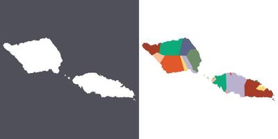 Samoa map. Map of Samoa in set vector