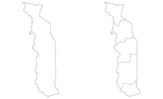 Togo map. Map of Togo in white set vector