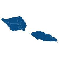 Samoa map. Map of Samoa in administrative provinces in blue color vector
