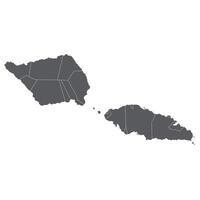 Samoa map. Map of Samoa in administrative provinces in grey color vector