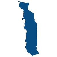 Togo map. Map of Togo in blue color vector