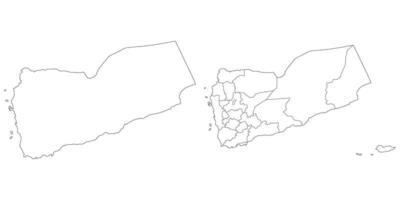 Yemen map. Map of Yemen in white set vector