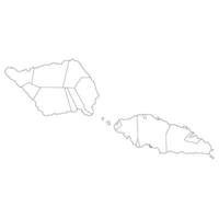 Samoa map. Map of Samoa in administrative provinces in white color vector