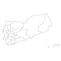 Yemen map. Map of Yemen in administrative provinces in white color vector