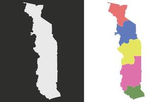 Togo map. Map of Togo in set vector