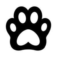 Black and white cat paw icon. Soft cushion of a kitten's paw pad. Icon for design for animal protection day vector