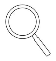 Magnifying glass icon. Magnifying glass search loupe. Editable stroke. Symbol of business analysis. Zoom in and out symbol. vector