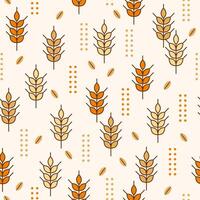 Seamless pattern with spikelets, grains. Simple design. Good for branding, decoration of food package, cover design, decorative print vector