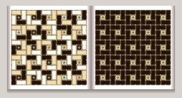 Traditional asian ornamental patterns with realistic jewelry golden chains, beads. Geometric square grid. For package, textile design. vector