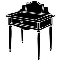 Writing desk silhouette illustration vector