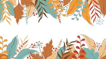 autumn border frame vector