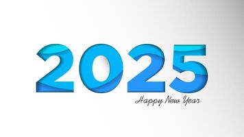 Happy New Year 2025 Background Template. Illustration of Paper Cut Numbers 2025. 2025 Paper Cut Background Festive Poster or Banner Design. Modern Happy New Year Background vector