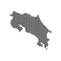 abstract hatched map of costa rica isolated on a white background vector