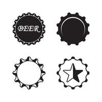 Beer bottle cap icon set vector