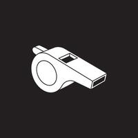 A whistle icon on a black background vector