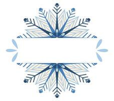 Snowflake in the form of a frame for the text. vector