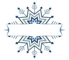Frame for text in the shape of a snowflake. vector