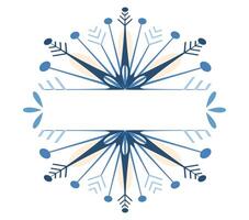 The frame for the text with the winter pattern of the snowflake vector
