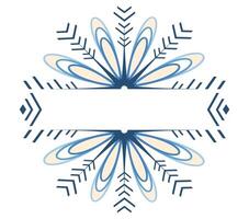 An ornament in the form of a snowflake with a place for the text. vector