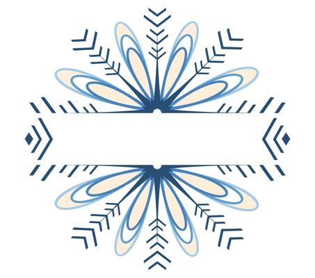 An ornament in the form of a snowflake with a place for the text.