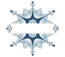 Snowflake is a frame for the text. vector