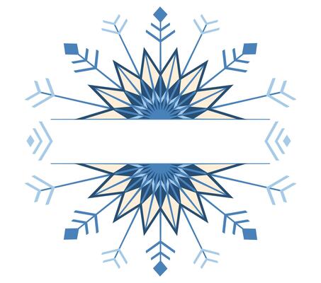 The frame for the text with the snowflake ornament.