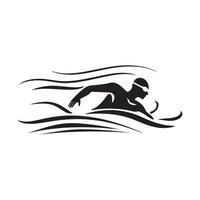 Swimming Icon Silhouette Stock image on white background. vector