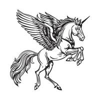Pegasus image on white background isolated image vector