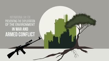 Preventing the evolution of the environment of war and armed conflict vector