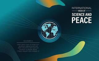 Science and peace poster with world globe and text place for your text vector