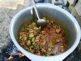 Mutton and chicken are versatile proteins used in a variety of dishes. Mutton delivers rich flavors for curries and stews, while chicken is tender and great for grilling or roasting. Both are seasoned photo