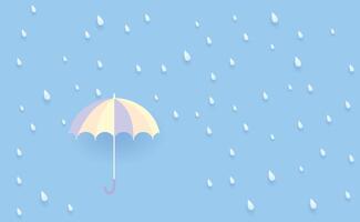 Rain drops with umbrella, clouds and strom , Rainy Days vector
