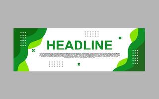 green color banner template design for business, promotion and announcement. vector