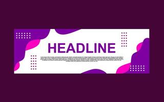Banner template design with purple and pink colors for business, promotion and announcement. vector