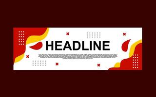 Banner template design with red and yellow color for business, promotion and announcement. vector
