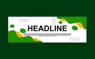 banner template design with green and yellow color for business, promotion and announcement. vector