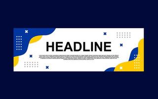banner template design with blue and yellow color for business, promotion and announcement. vector