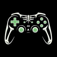 a black and green controller with a green cross on it vector