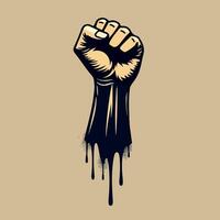 a drawing of a fist with the words fist on it vector