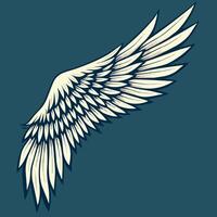an image of a wing with a white wing that says wings. vector