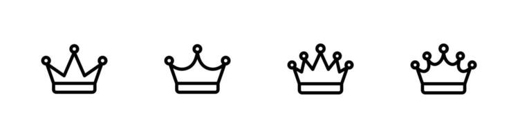 Royal crown icon set vector
