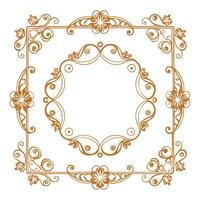 A gold frame with a design that says the name on it. vector