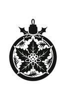 A black and white picture of a circle with a flower design. vector