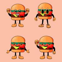 Burger Emotions A Expressive Character Set vector