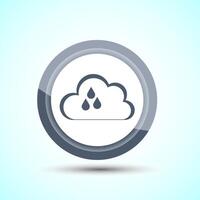 Cloud Icon Design Illustration, Weather Icon Sign, Gray Color Button Design vector