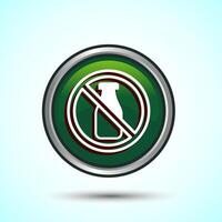 Lactose Free Icon Design Illustration, Healthy Food Concept, Green Color Round Button Design vector