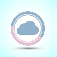 Cloud Icon Design Illustration, Weather Icon Sign, Pastel Color Button Design vector