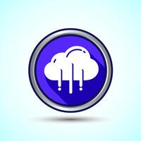 Cloud Icon Design Illustration, Weather Icon Sign, Blue Shadow Button Design vector