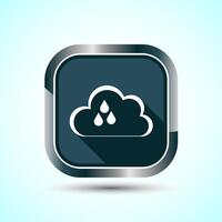 Cloud Icon Design Illustration, Weather Icon Sign, Gray Shadow Button Design vector