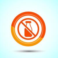 Lactose Free Icon Design Illustration, Healthy Food Concept, Orange Color Button Design vector